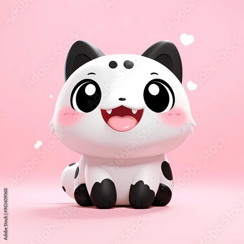 panda with heart