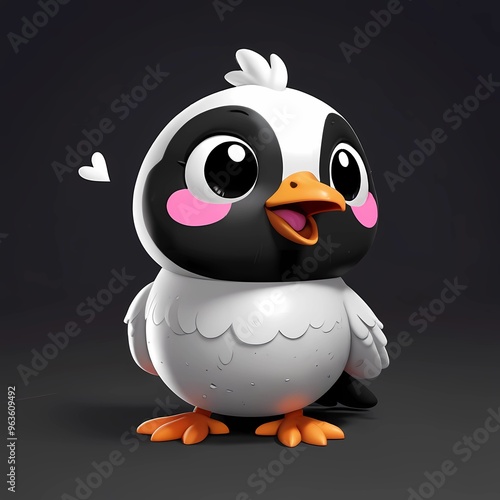 3d penguin with egg