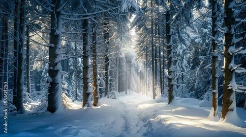 winter forest illustration.