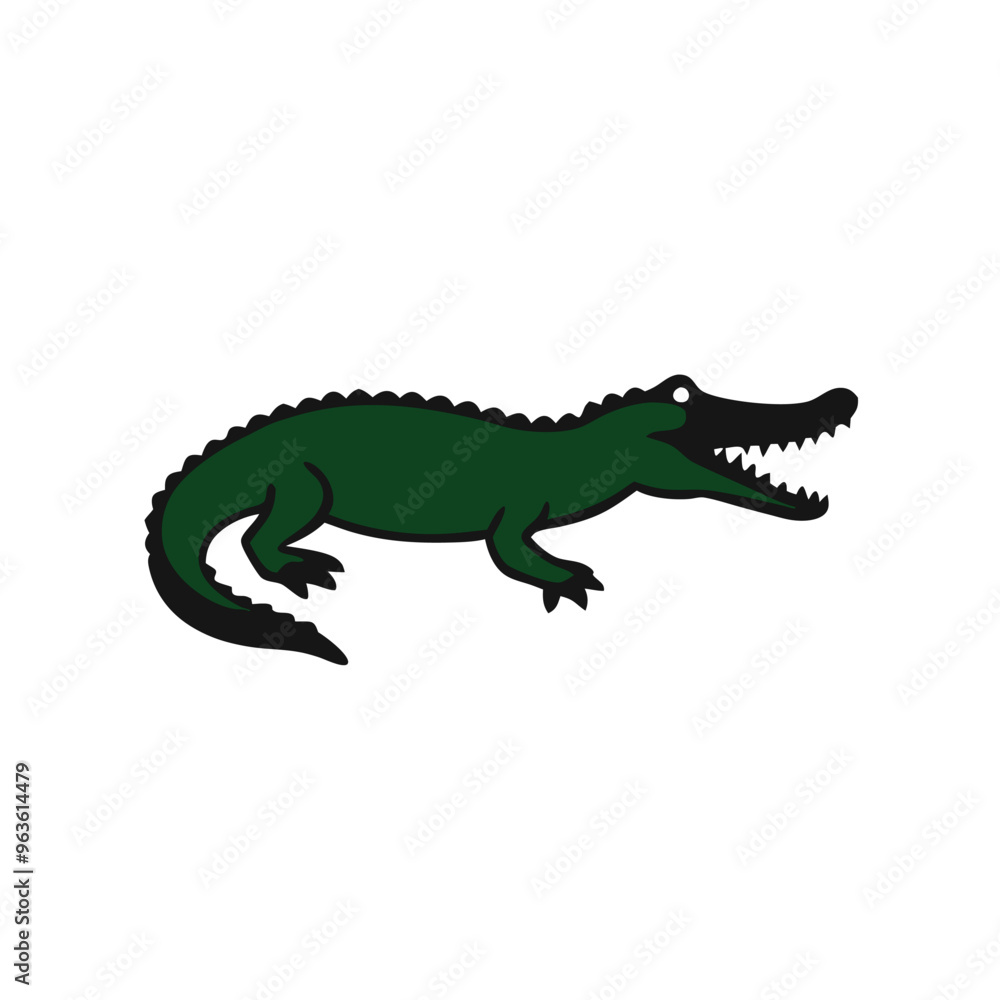 a crocodile side view vector silhouette illustration, isolated white background a crocodile side view vector silhouette illustration, isolated white background