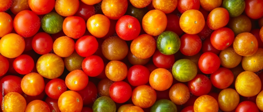 A bunch of tomatoes in various colors A bunch of tomatoes in various colors