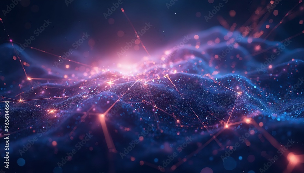 Cosmic web with bright glowing lines, radiant threads and starlight, copy space Cosmic web with bright glowing lines, radiant threads and starlight, copy space
