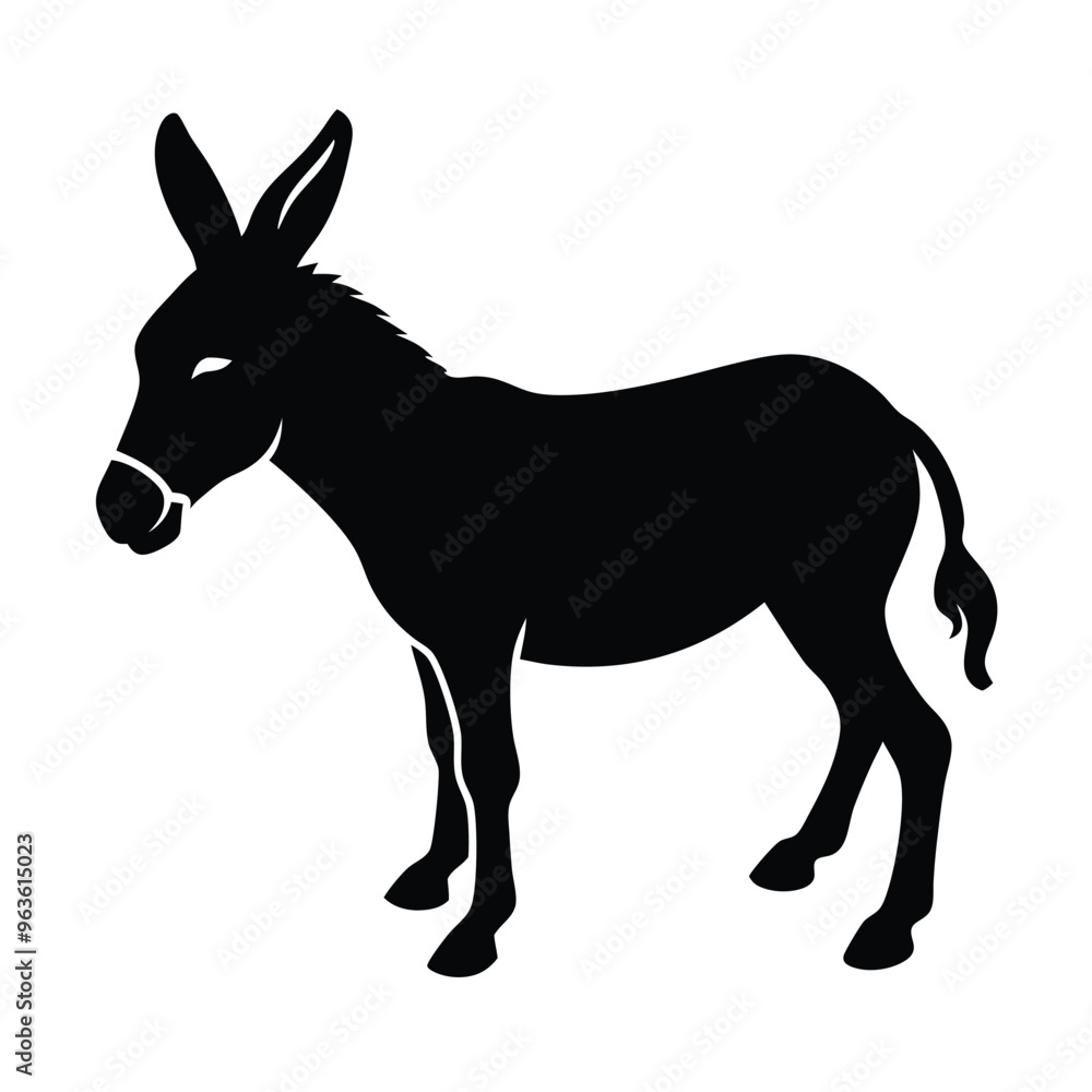 a jumping donkey Standing pose, vector silhouette illustration, isolated white background a jumping donkey Standing pose, vector silhouette illustration, isolated white background