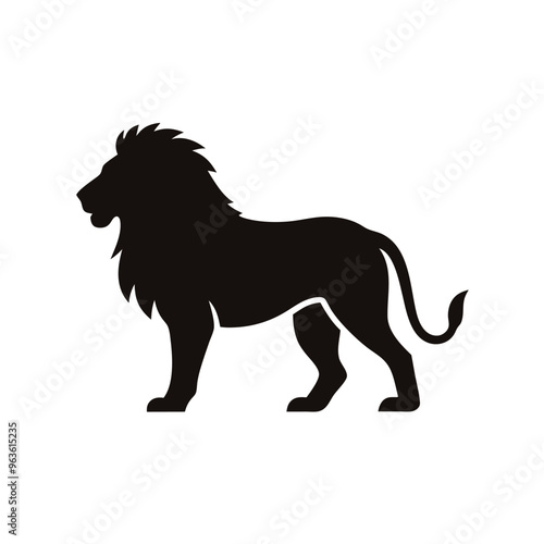a lion vector  illustration silhouette, isolated white background, 