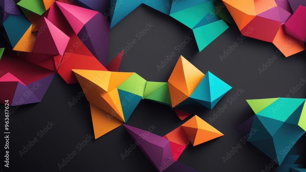 A vibrant abstract composition of colorful geometric shapes and forms. A vibrant abstract composition of colorful geometric shapes and forms.