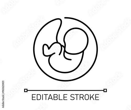 Embryo Child icon vector editable stroke