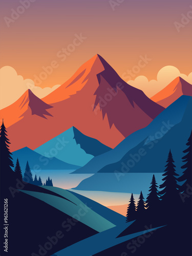landscape with mountains