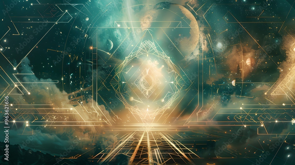 Celestial Gateway A Cosmic Tapestry of Light and Geometry Celestial Gateway A Cosmic Tapestry of Light and Geometry