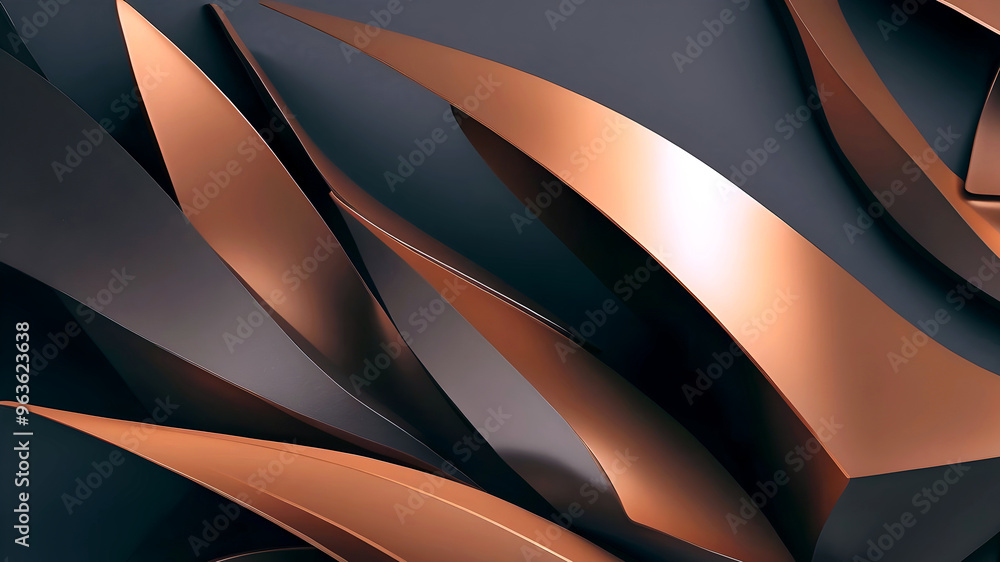 Modern abstract aesthetic 3d background design, autumn, isolated on black, wallpaper, template