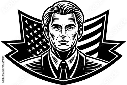 Veterans Day, a mature man with intelligent, wise eyes, a patriot, a humanist, AI Generation
