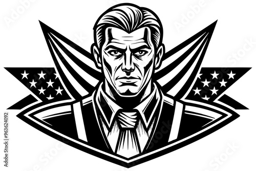 Veterans Day, a mature man with intelligent, wise eyes, a patriot, a humanist, AI Generation