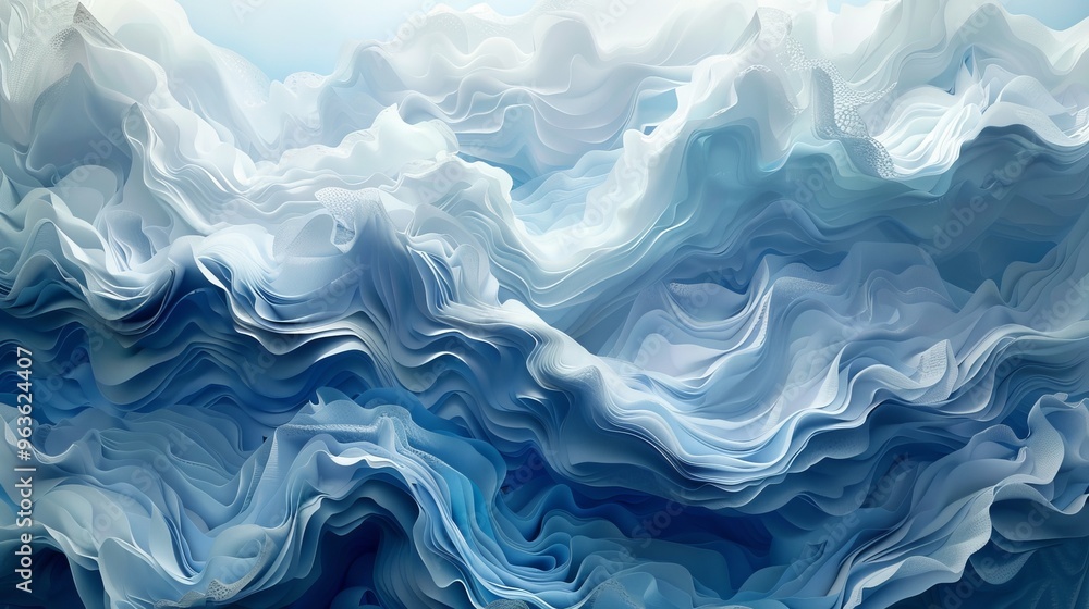 The scene features layers of delicate, cut-out paper shapes forming soft, flowing clouds and abstract wind patterns. The scene features layers of delicate, cut-out paper shapes forming soft, flowing clouds and abstract wind patterns.