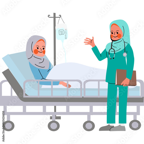 Hijab Woman Pregnancy in Hospital