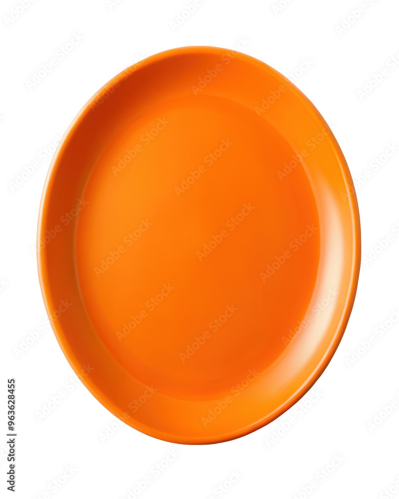 Round bright orange ceramic plate with a smooth glossy surface, ideal for serving meals or adding a vibrant color to modern table settings. Isolated on transparent background, png. Round bright orange ceramic plate with a smooth glossy surface, ideal for serving meals or adding a vibrant color to modern table settings. Isolated on transparent background, png.