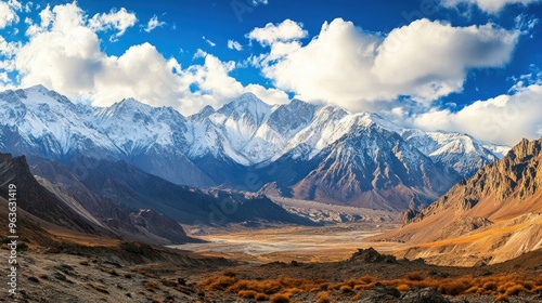 Majestic Mountain Range in a Vast Landscape