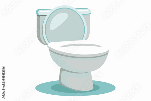  White toilet silhouette black color on white whit vector art illustration photo