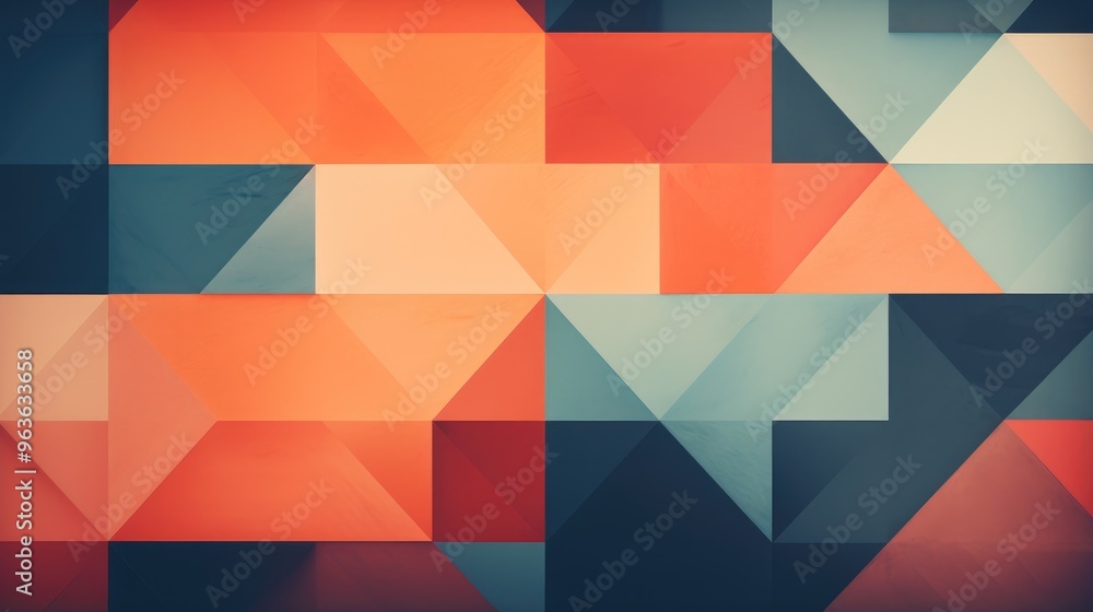 A geometric pattern of triangles in shades of orange, blue, and black. The colors are muted and create a sense of depth and texture. A geometric pattern of triangles in shades of orange, blue, and black. The colors are muted and create a sense of depth and texture.