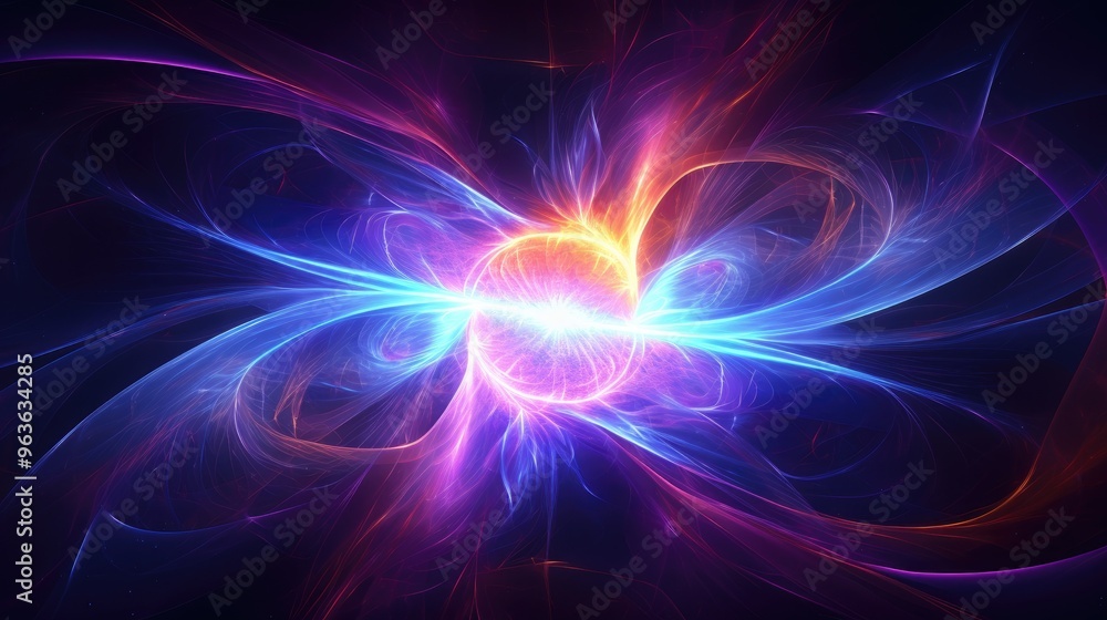 Obraz premium A mesmerizing abstract background with swirling lines of light in vibrant hues of blue, pink, and orange.