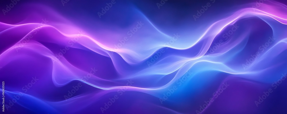 Obraz premium Abstract purple and blue wavy background, ethereal