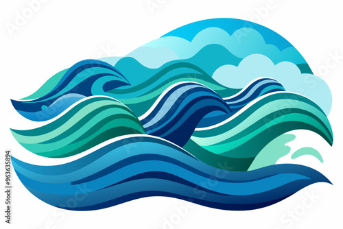 World oceans day no text needed on white background vector art illustration