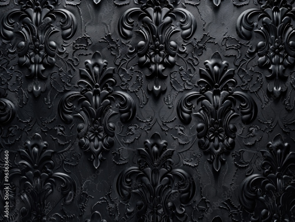 A black and white image of a black and white floral pattern A black and white image of a black and white floral pattern