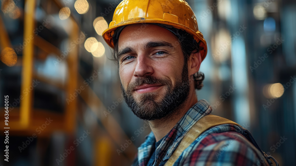 Nuclear industry worker against the background of a nuclear power plant, physicist, employee portrait, man, pipes, technology, equipment, science, scientist, uniform, helmet, builder, engineer Nuclear industry worker against the background of a nuclear power plant, physicist, employee portrait, man, pipes, technology, equipment, science, scientist, uniform, helmet, builder, engineer