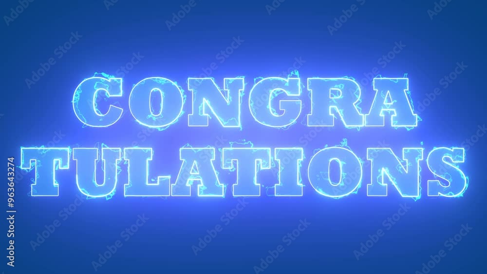 Congratulations text animation blue color Congratulations text animation blue color