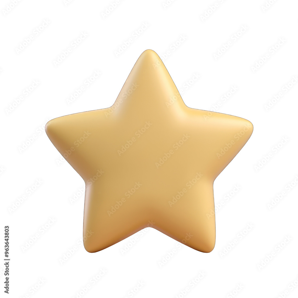 A simple and elegant yellow star shape suitable for various design projects and creative uses. 3d render A simple and elegant yellow star shape suitable for various design projects and creative uses. 3d render