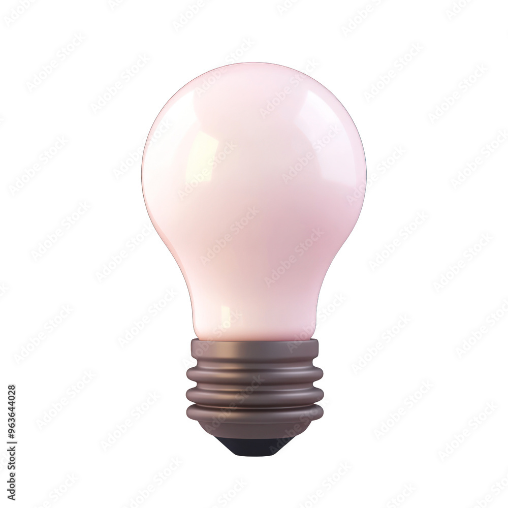 A stylish, modern light bulb with a smooth pink glow, perfect for enhancing any contemporary space or design project. 3d render A stylish, modern light bulb with a smooth pink glow, perfect for enhancing any contemporary space or design project. 3d render