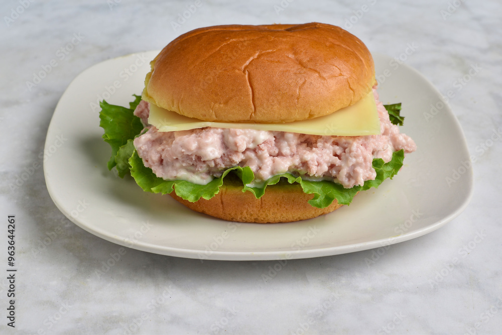 spam salad sandwich top with swiss cheese spam salad sandwich top with swiss cheese