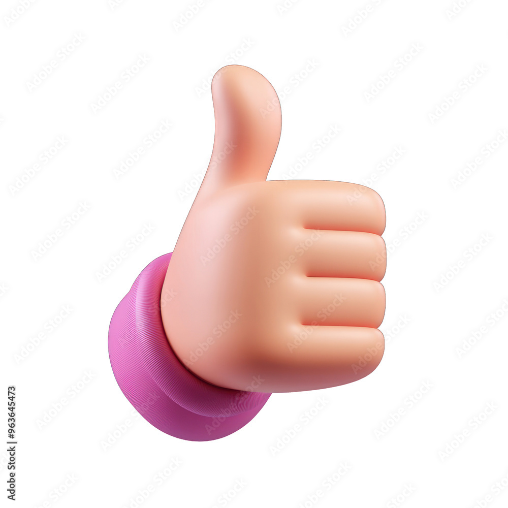 A stylized thumbs up emoji symbolizing approval, positivity, and support in a colorful design. 3d render A stylized thumbs up emoji symbolizing approval, positivity, and support in a colorful design. 3d render
