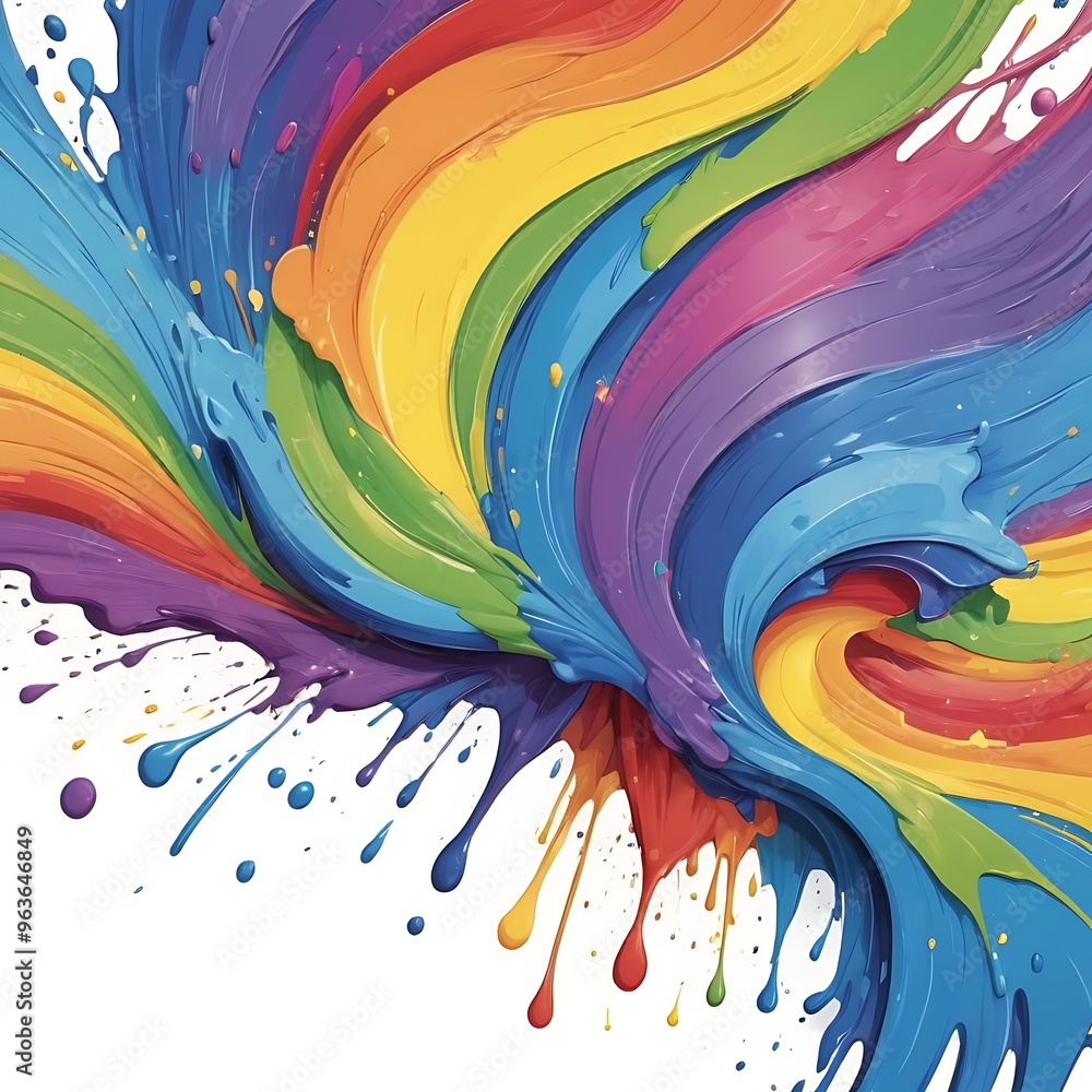 Abstract multicolor rainbow painting illustration, abstract rainbow with colorful splash of paint in white background, Watercolor rainbow on white background Abstract multicolor rainbow painting illustration, abstract rainbow with colorful splash of paint in white background, Watercolor rainbow on white background