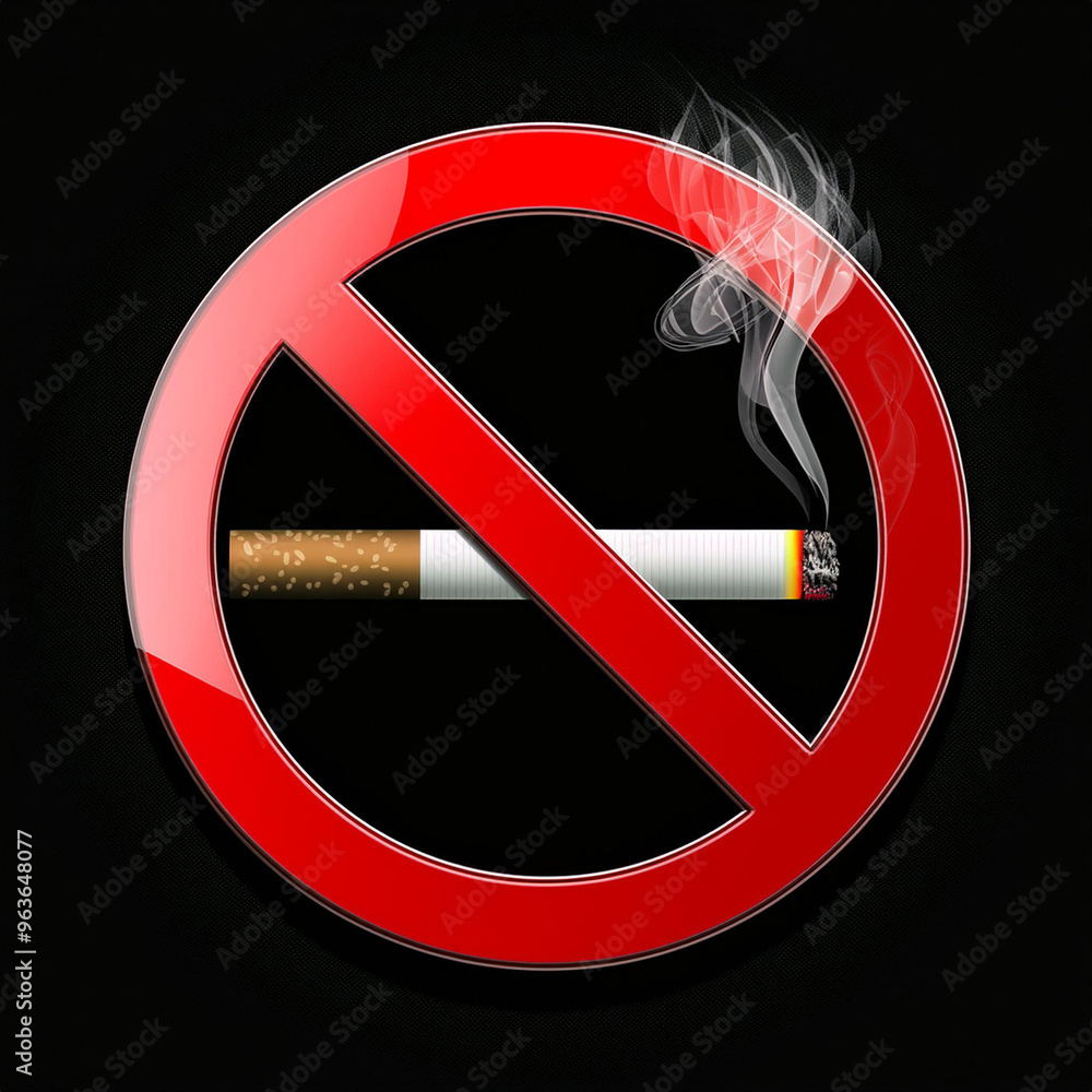 The sign on the wall, no smoking, crossed out cigar