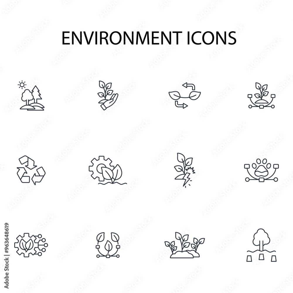 Environment icon set.vector.Editable stroke.linear style sign for use web design,logo.Symbol illustration. Environment icon set.vector.Editable stroke.linear style sign for use web design,logo.Symbol illustration.