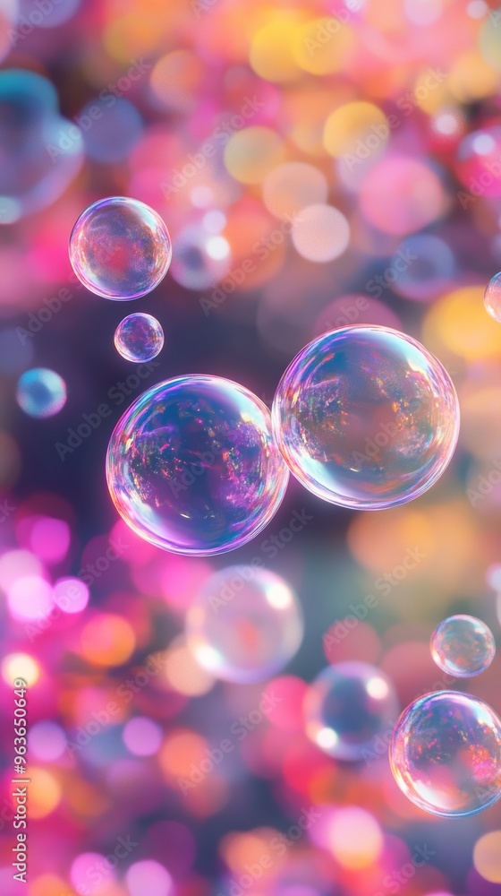 Soap bubbles with colorful bokeh background Soap bubbles with colorful bokeh background