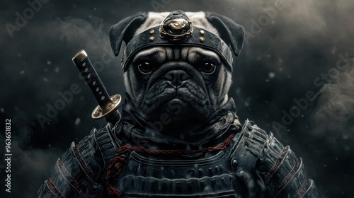 Portraits of dogs warriors