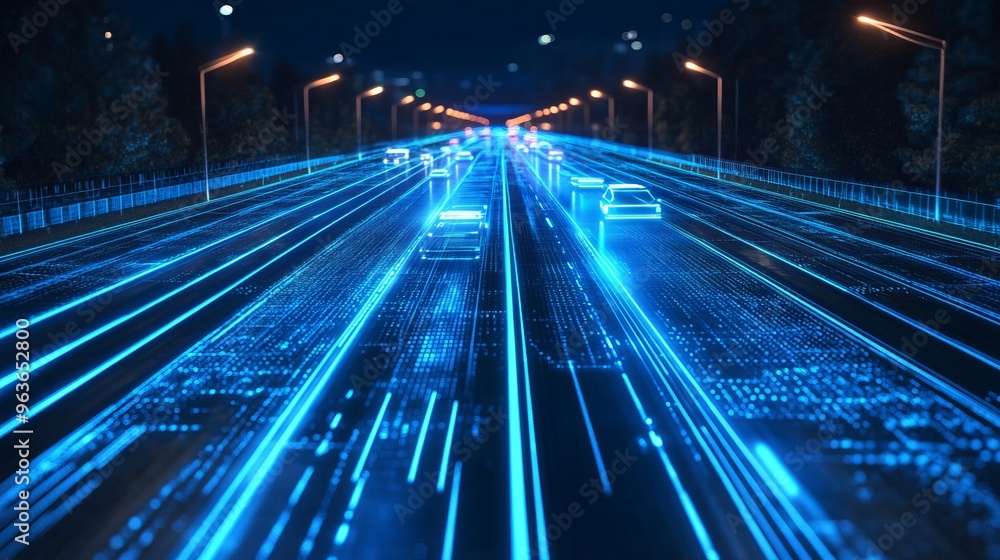 Fototapeta premium futuristic road hologram