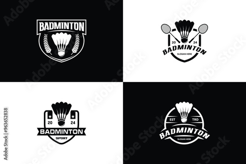 Badminton emblem logo design collection