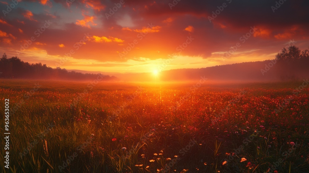 sunset in the field sunset in the field