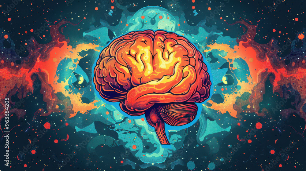 AI brain, science style. Space for text or design. Vector illustration. Background for wallpaper, poster, banner, card. AI brain, science style. Space for text or design. Vector illustration. Background for wallpaper, poster, banner, card.