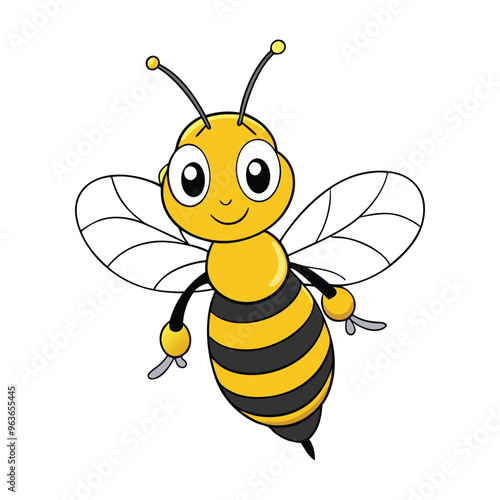 Cute Colorful Bee Vector Illustration