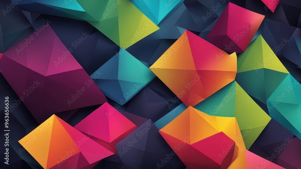A vibrant abstract design featuring colorful geometric shapes and gradients. A vibrant abstract design featuring colorful geometric shapes and gradients.