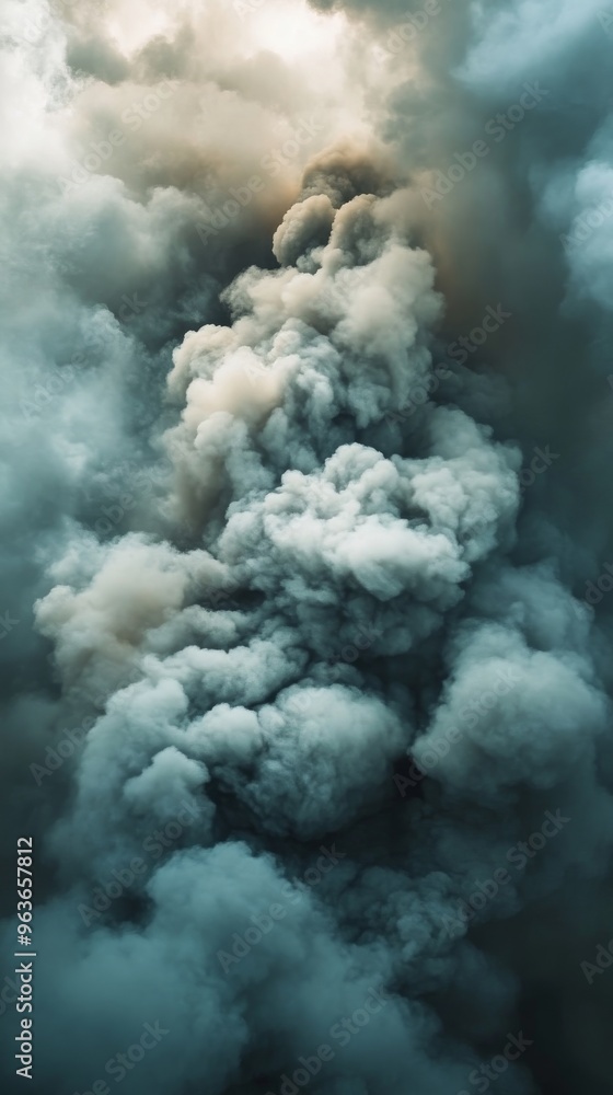 billowing clouds of smoke, dramatic atmosphere billowing clouds of smoke, dramatic atmosphere