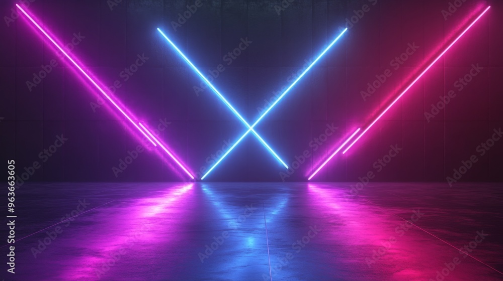 Fototapeta premium Neon Light Cross Patterns