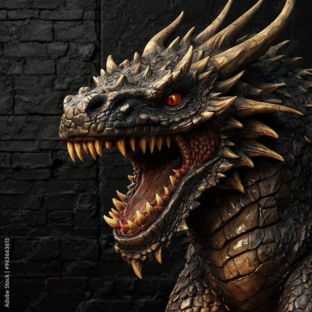 dragon head isolated on black dragon head isolated on black