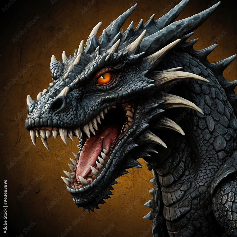 dragon head isolated on black dragon head isolated on black
