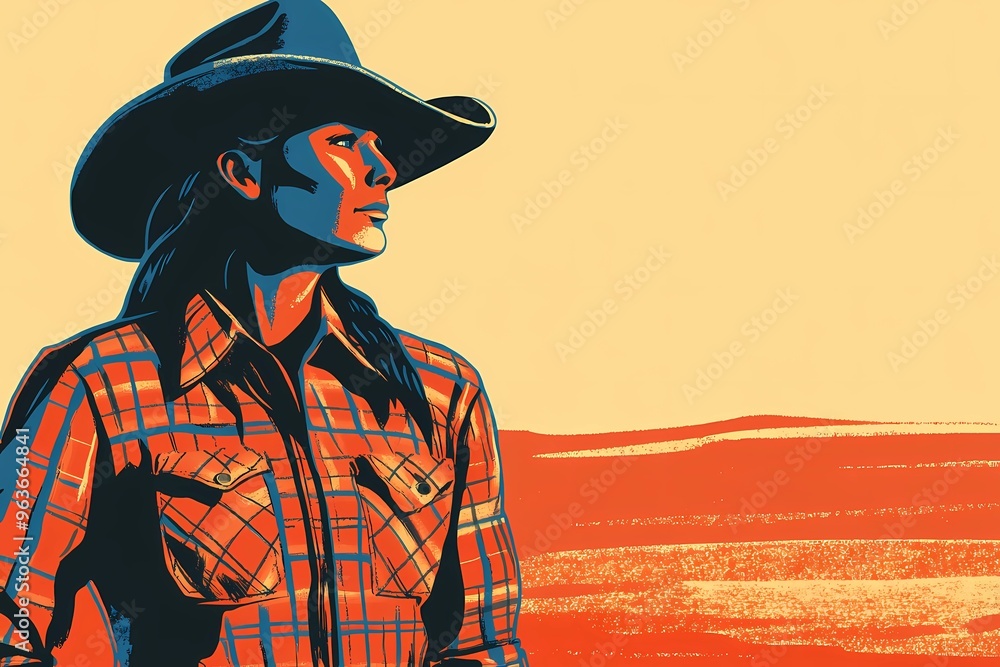 background image of a cowboy woman, western illustration style, western. background image of a cowboy woman, western illustration style, western.