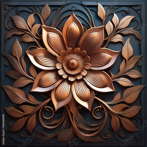 large copper flower home wall decor