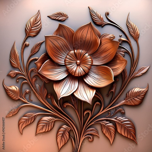 large copper flower home wall decor