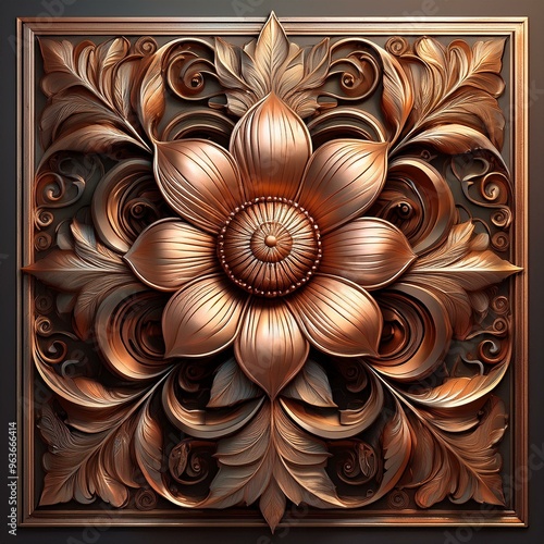 large copper flower home wall decor